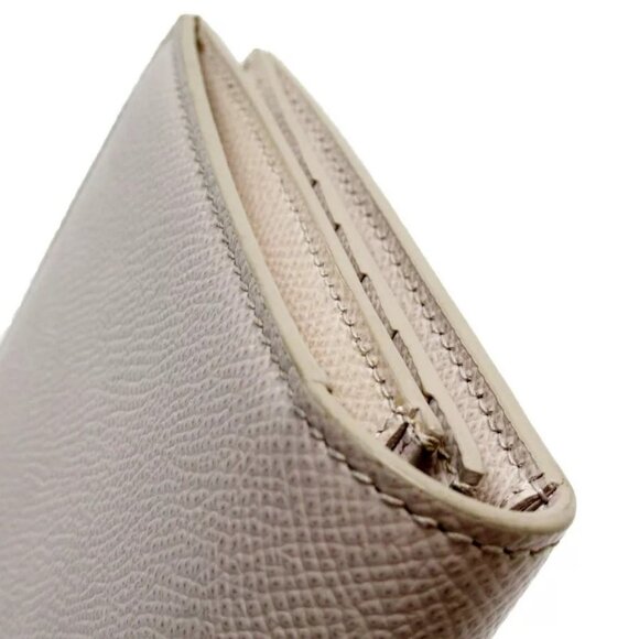 Auth Salvatore Ferragamo Gancio Bifold Long Wallet light beige leather - Picture 3 of 12